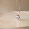 Classic Solitaire Rose Gold Plated Sterling Silver Chain Necklace