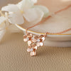 Three Pretty Flowers Rose Gold Plated Sterling Silver Chain Necklace
