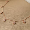Happy Flowers Charm Rose Gold Plated Sterling Silver Delicate Necklace
