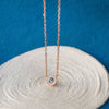 Evil Eye Round Hand-Painted Delicate Rose Gold Plated Sterling Silver Chain Necklace