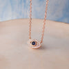 Evil Eye Sparkle Delicate Rose Gold Plated Sterling Silver Chain Necklace