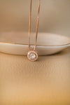 Glorious Halo Solitaire Rose Gold Plated Sterling Silver Pendant