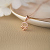 Halo Flower Rose Gold Plated Sterling Silver Pendant