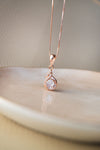 Stellar Solitaire Rose Gold Plated Sterling Silver Pendant