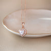 Heart Solitaire Rose Gold Plated Sterling Silver Pendant