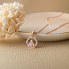 Hexagon With A Flower Rose Gold Plated Sterling Silver Pendant