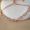 Trending Chain Link Rose Gold Plated Sterling Silver Pull Chain Bracelet