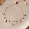 Cutie Charms Rose Gold Plated Sterling Silver Pull Chain Bracelet