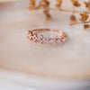 Dainty Flower Garland Rose Gold Plated Sterling Silver Band Ring
