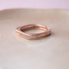 Square Or Circle Rose Gold Plated Sterling Silver Ring