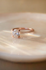 Pretty Enticing Solitaire Rose Gold Plated Sterling Silver Ring