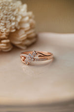 Heart Blossom Rose Gold Plated Sterling Silver Ring