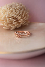 Linking Hearts Rose Gold Plated Sterling Silver Ring