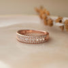 Linear Glam Rose Gold Plated Sterling Silver Band Ring