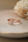 Elegant Fern Rose Gold Plated Sterling Silver Ring