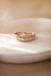 Gorgeous Linear Rose Gold Plated Sterling Silver Band Ring
