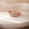 Gorgeous Linear Rose Gold Plated Sterling Silver Band Ring