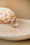 Baguette Station Band Rose Gold Plated Sterling Silver Band Ring
