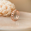 Baguette Station Band Rose Gold Plated Sterling Silver Band Ring
