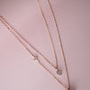 Multilayer Layer Starry Trail Rose Gold Plated Sterling Silver Necklace