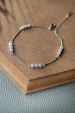 Sparkling Station Rose Gold Plated Sterling Silver Chain Bracelet
