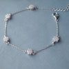 Cluster Flower Sterling Silver Chain Bracelet