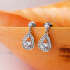Dangling Sparkle Solitaire Sterling Silver Drop Earrings
