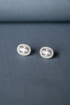 Halo Oval Solitaire Earrings - Mannash