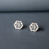 Baguette Treaty Solitaire Sterling Silver Stud Earrings
