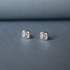 Dare To Square Solitaire Sterling Silver Earrings