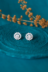 Perfectly Around Solitaire Sterling Silver Earrings
