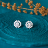 Perfectly Around Solitaire Sterling Silver Earrings