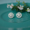 Halo Flower Sterling Silver Earrings