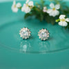 Floral Solitaire Sterling Silver Earrings