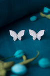 Open Wing Sparkle Butterfly Stud Earrings - Mannash