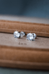 Classic Prong Solitaire Sterling Silver Stud Earrings