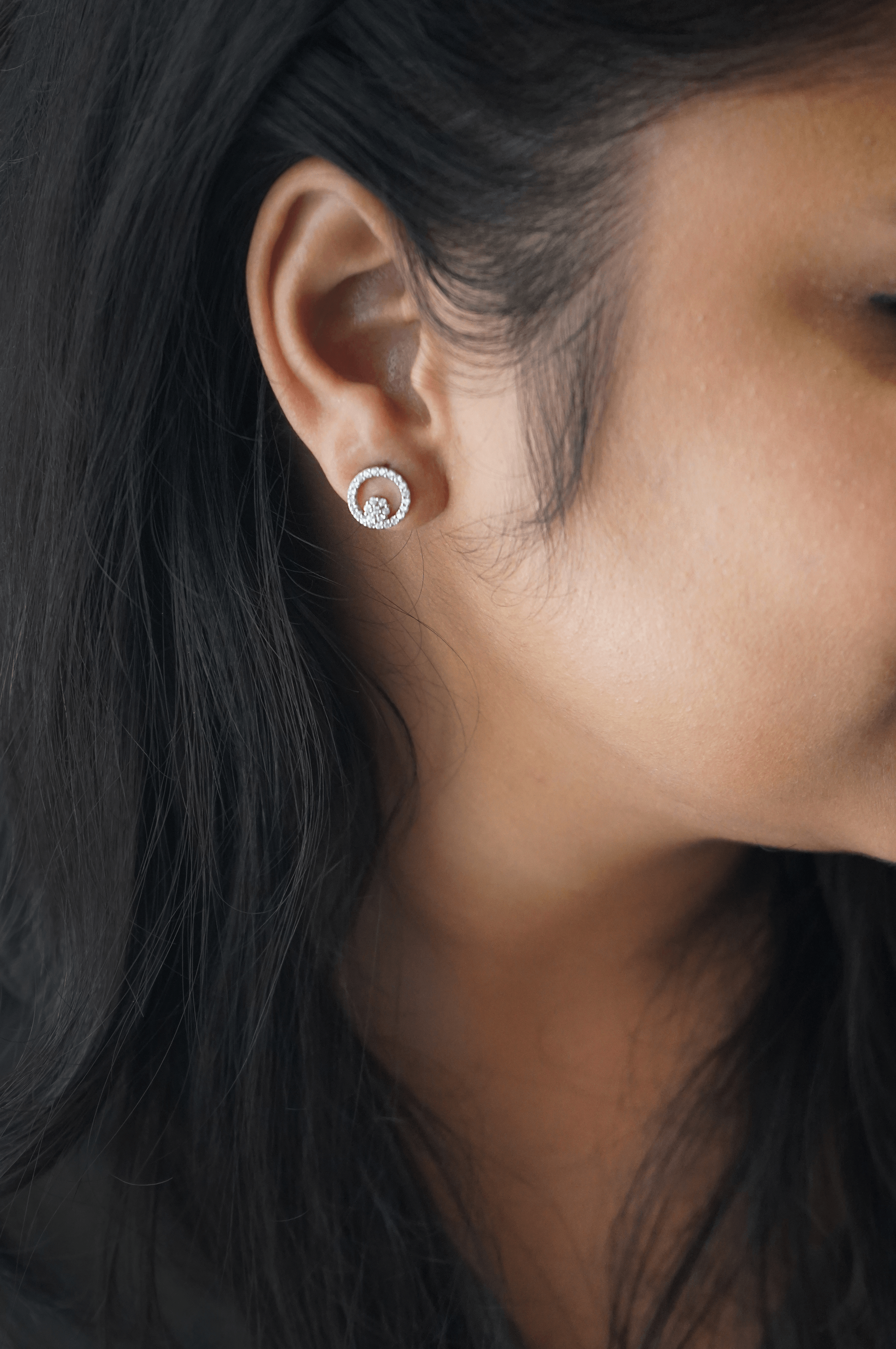 Silver shop stud earrings