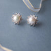 Pearl Rays Statement Sterling Silver Stud Earrings