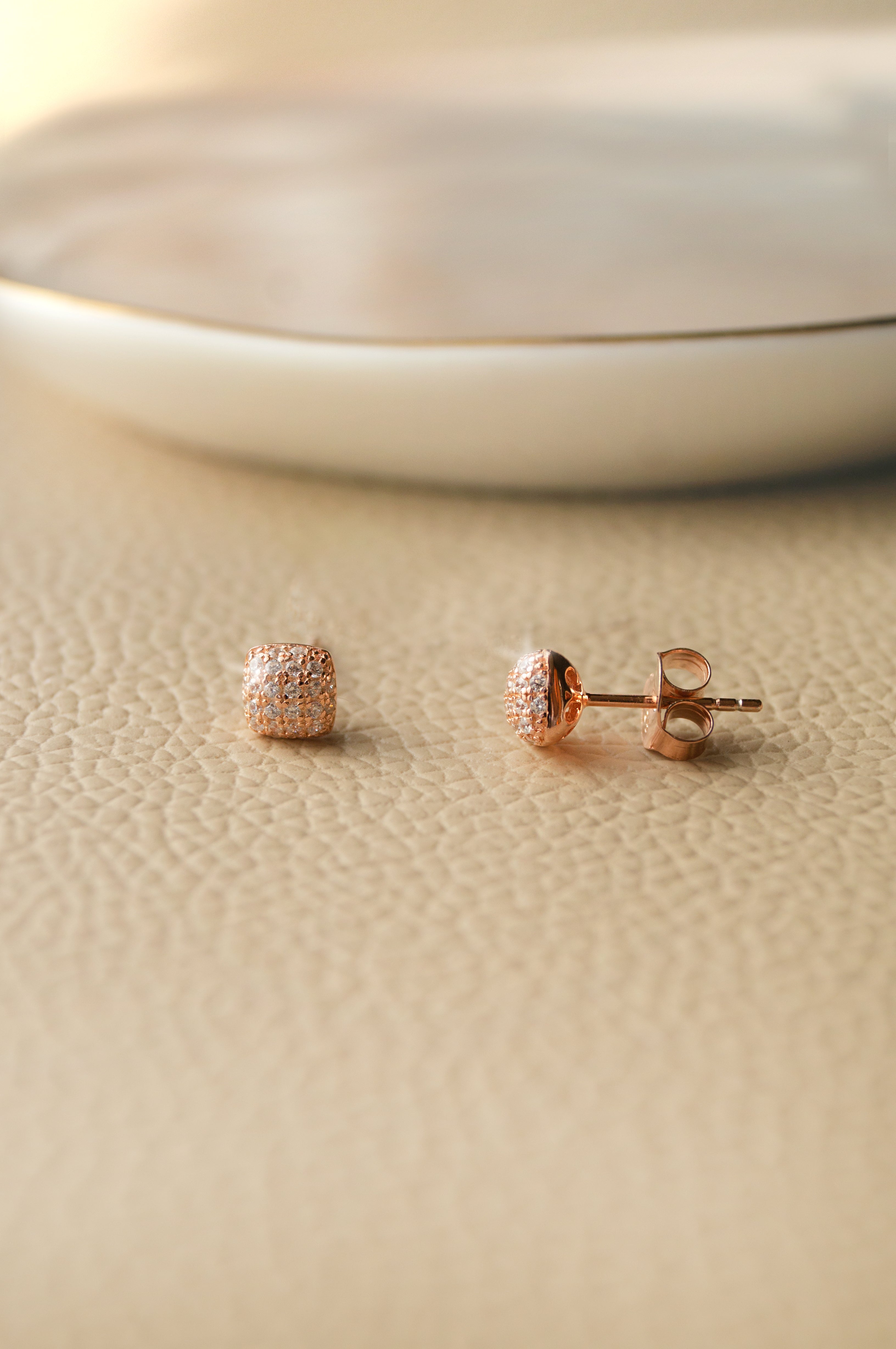 Mohena Rose Gold Stud Earrings – Blingvine