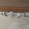 Halo Solitaire Sterling Silver Stud Earrings