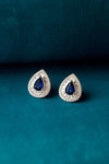 Shine-On-You Blue Sapphire Statement Stud Earrings - Mannash