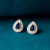 Shine-On-You Blue Sapphire Statement Sterling Silver Stud Earrings