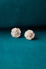 Eternal Knot Sparkle Statement Sterling Silver Stud Earrings
