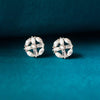 Ditsy Radiant Pattern Baguette Sterling Silver Stud Earrings