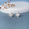Invisibly Glam Solitaire Sterling Silver Stud Earrings