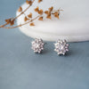 Floral Solitaire Sterling Silver Stud Earrings