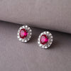 Two Way Ruby Statement Sterling Silver Stud Earrings