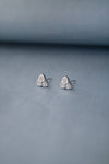 Tri-Petal Flower Sterling Silver Earrings