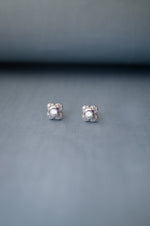 Solitaire Flower Sterling Silver Earrings