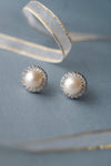 Royal Pearl Baguette Statement Stud Earrings - Mannash